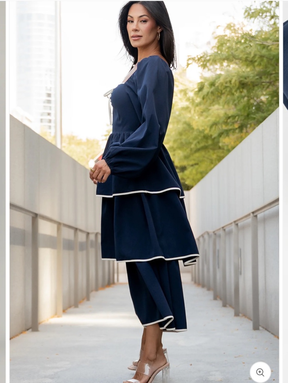 Baltic Born Barcelona Tiered Dress Navy XL NWT - Picture 4 of 4